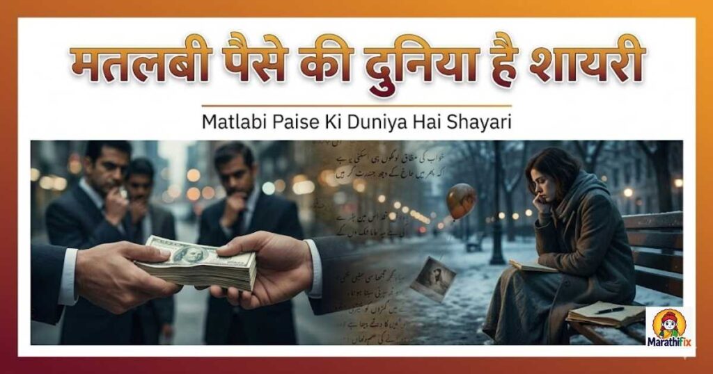 Matlabi Paise Ki Duniya Hai Shayari
