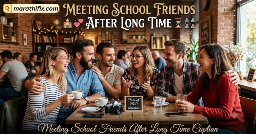 Meeting School Friends After Long Time Caption