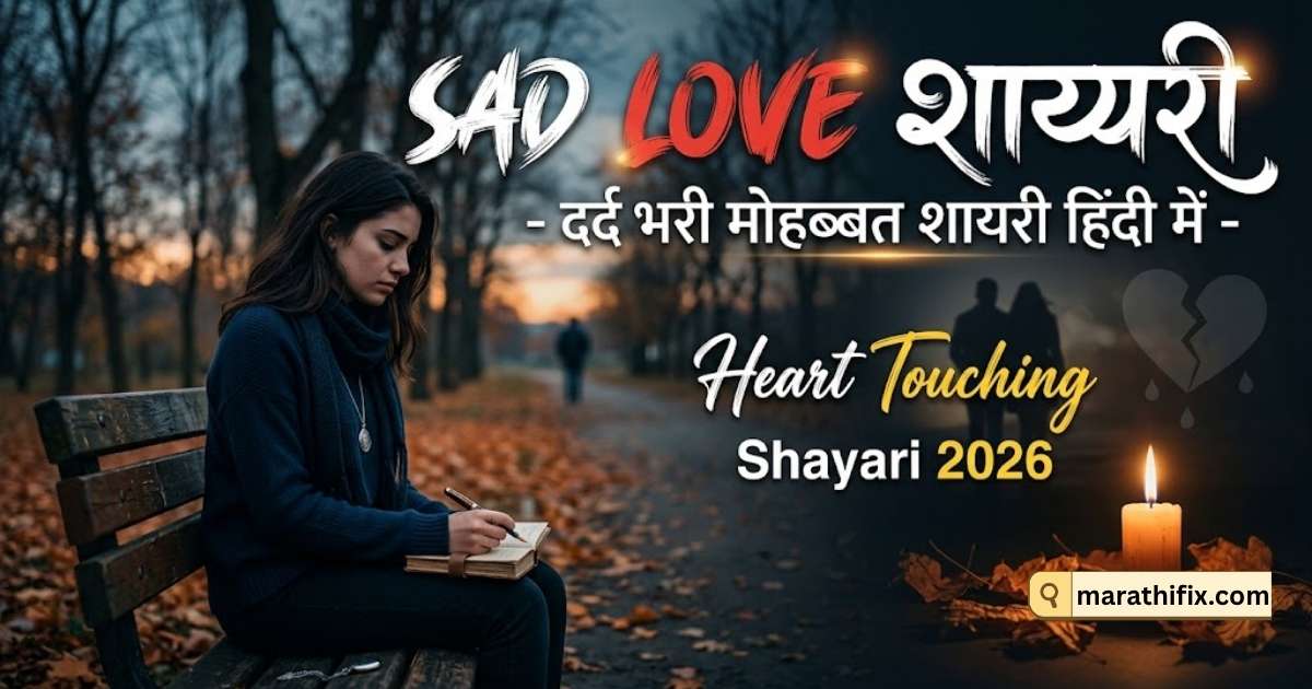 Sad Love Shayari ( दर्द भरी मोहब्बत शायरी हिंदी में ) Heart Touching Shayari 2026